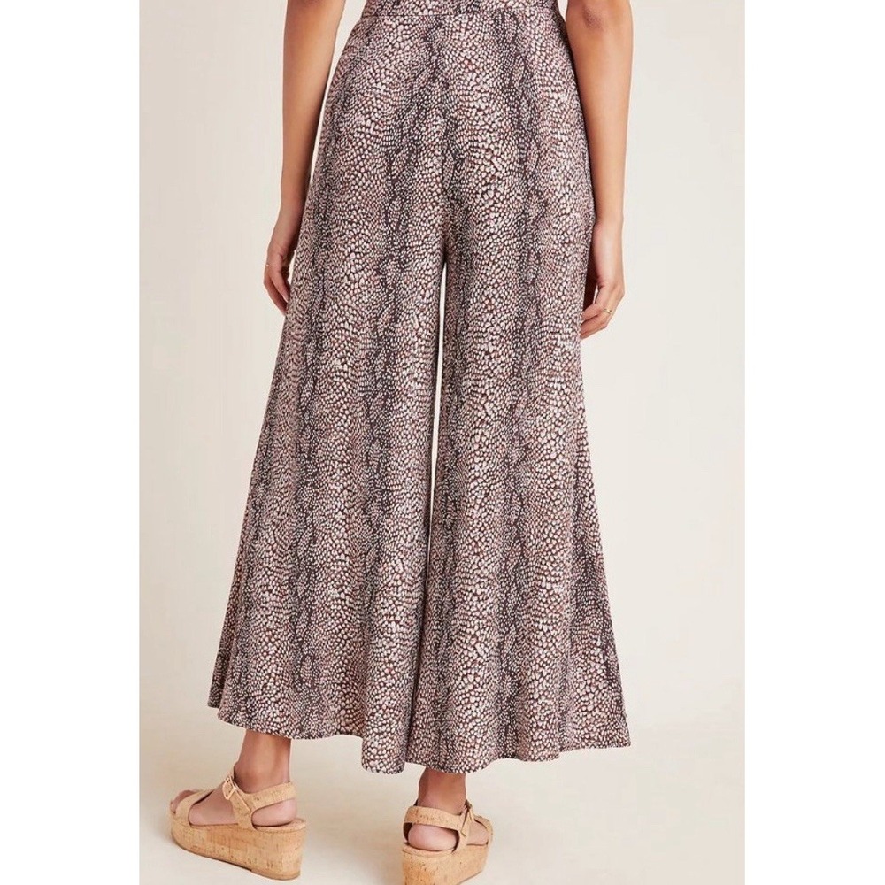 Anthropologie 2 Boho Snake whimsi resort Flowy Wide Leg Cropped Pants beach y2k‎